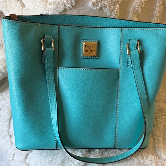 Dooney & Bourke Turquoise Leather Tote - Picture 7 of 16
